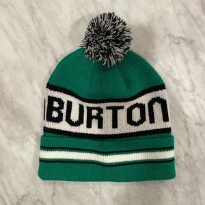 Vintage Burton Green Beanie with Pom Pom